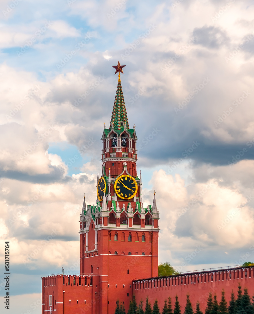 Clock on the Spasskaya Tower of the Moscow Kremlin Clock on the Spasskaya Tower of the Moscow Kremlin