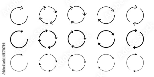 Circle, round, refresh, reload arrows icon set
