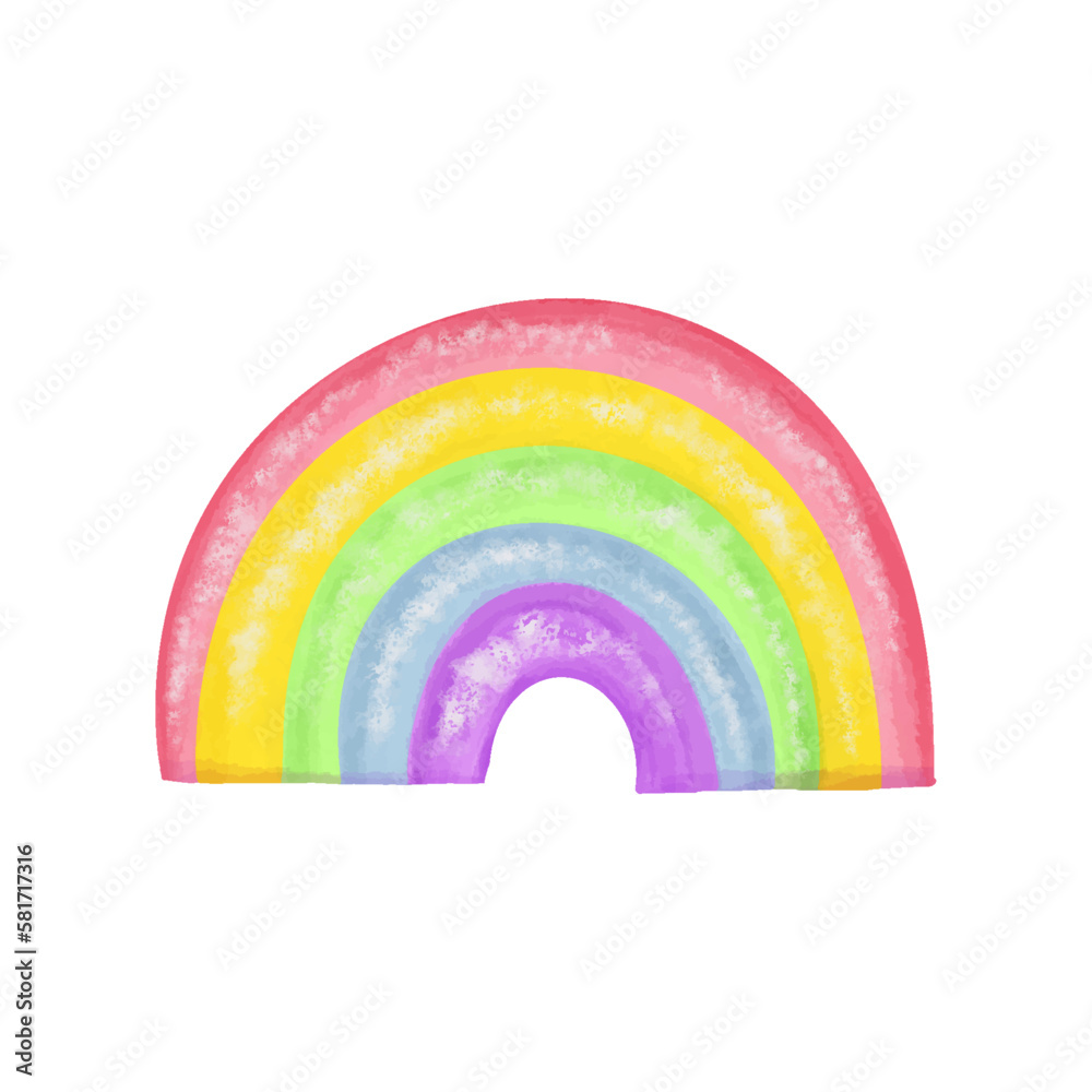 Obraz premium Cute rainbow color abstract paint on white background