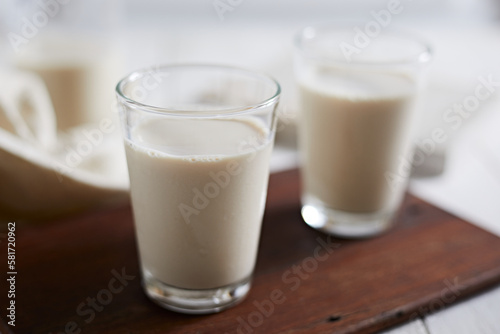 Fresh milk on white background