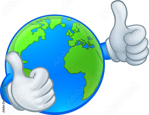 Earth Globe World Mascot Ca...