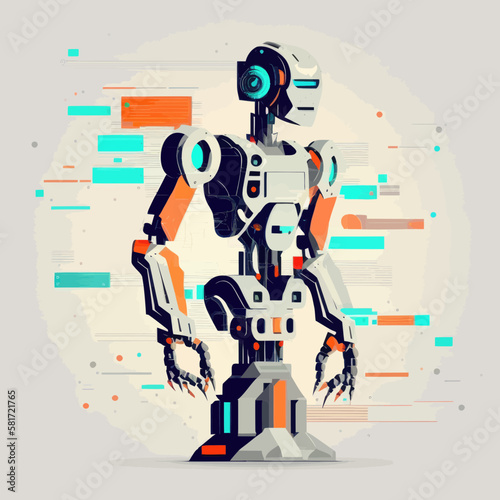 Ai, chatbot, robot, vector illustration