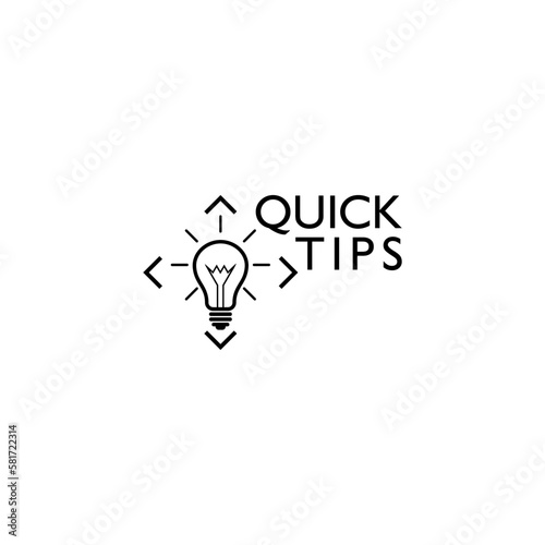 Quick tips, helpful tricks logo icon isolated on white background