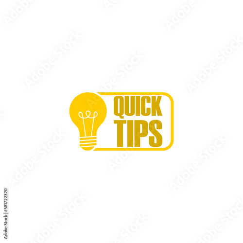 Quick tips, helpful tricks logo icon isolated on white background