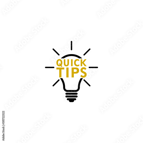 Quick tips, helpful tricks logo icon isolated on white background