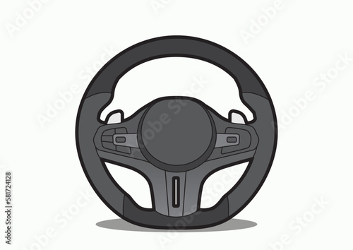 STEERING WHEEL - VECTOR ILLUSTRATOR ON WHITE BACKGROUND - SPORTCAR_T264_steer : 581724128