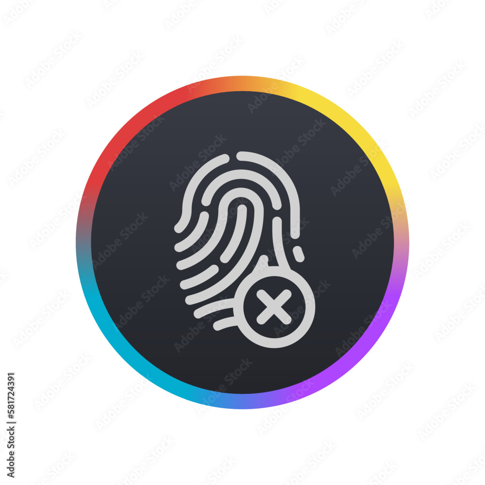 Invalid Fingerprint - Pictogram (icon) Invalid Fingerprint - Pictogram (icon)