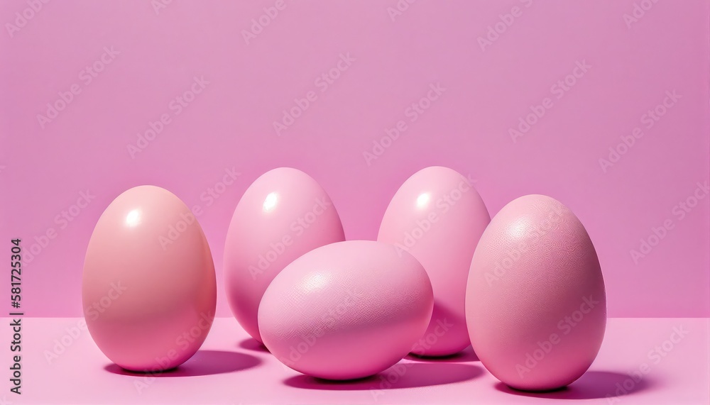 Pink Easter eggs on a pink background Pink Easter eggs on a pink background