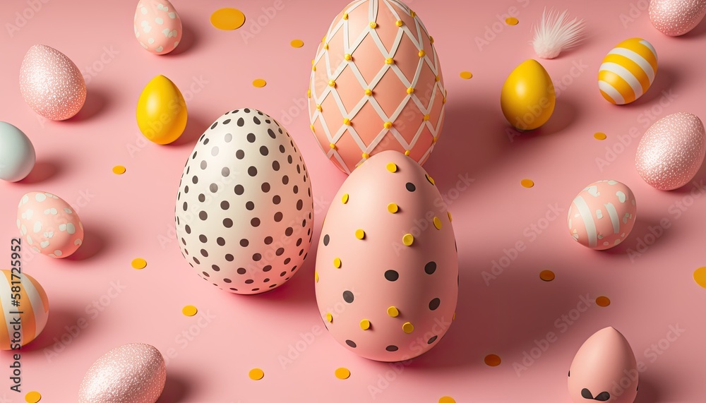 Happy easter, easter eggs, Generative AI