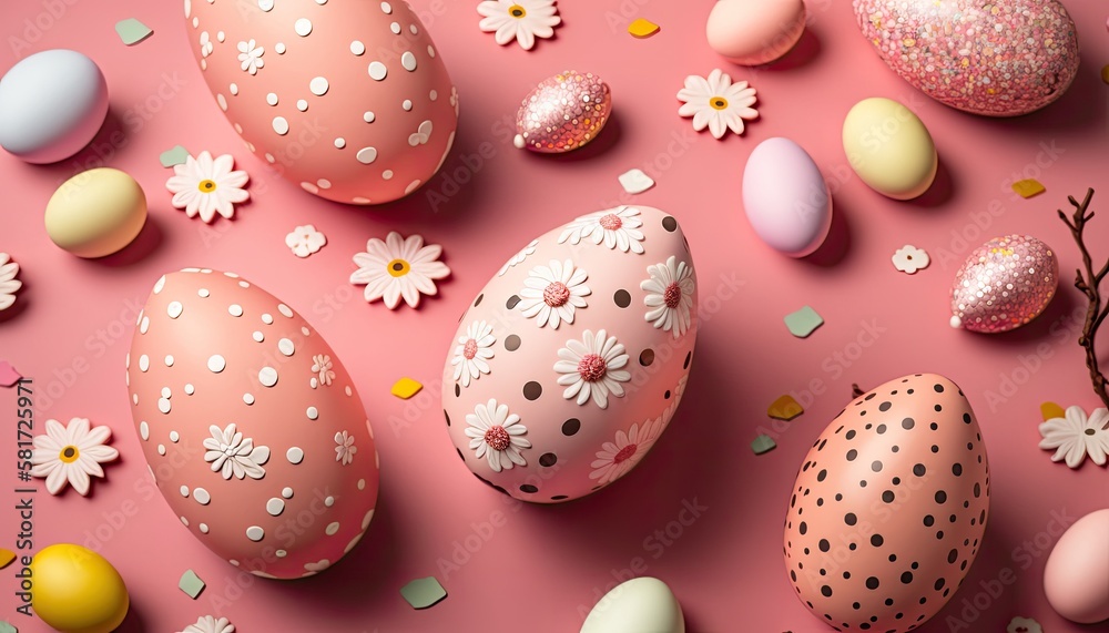 Happy easter, easter eggs, Generative AI
