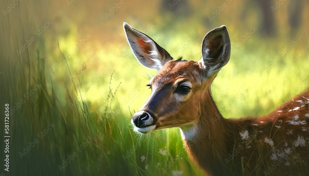 cute deer grazing the meadows in the rain and in the sun cute deer grazing the meadows in the rain and in the sun