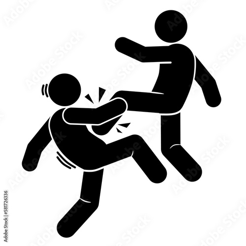 icon people are fighting. robbery. beating. brawl.