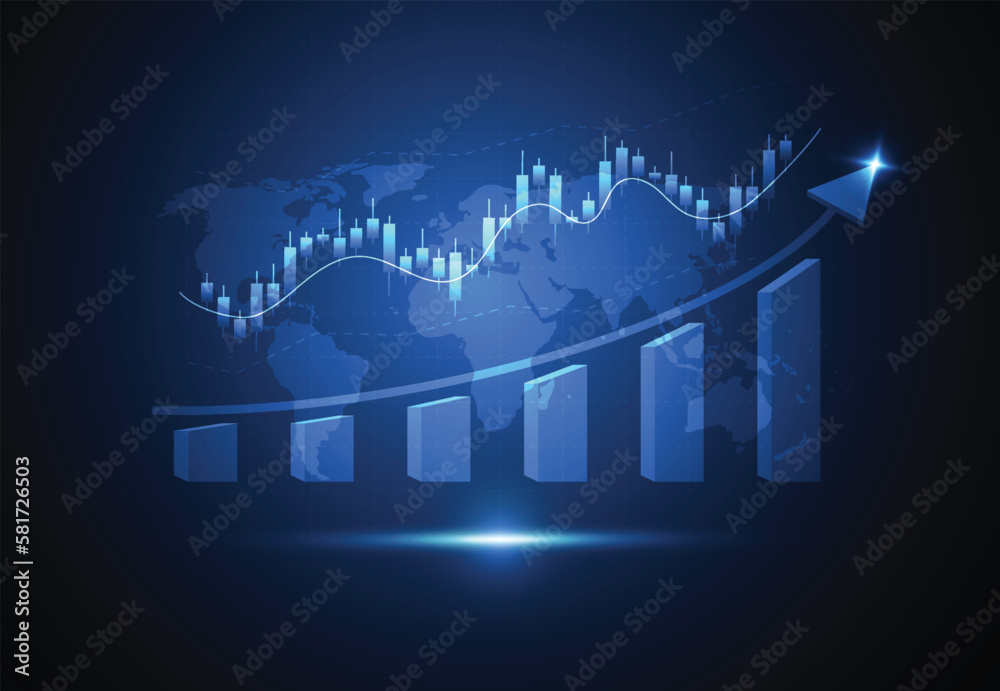 Business candle stick graph chart of stock market investment trading on white background design. Bullish point, Trend of graph. Vector illustration Business candle stick graph chart of stock market investment trading on white background design. Bullish point, Trend of graph. Vector illustration