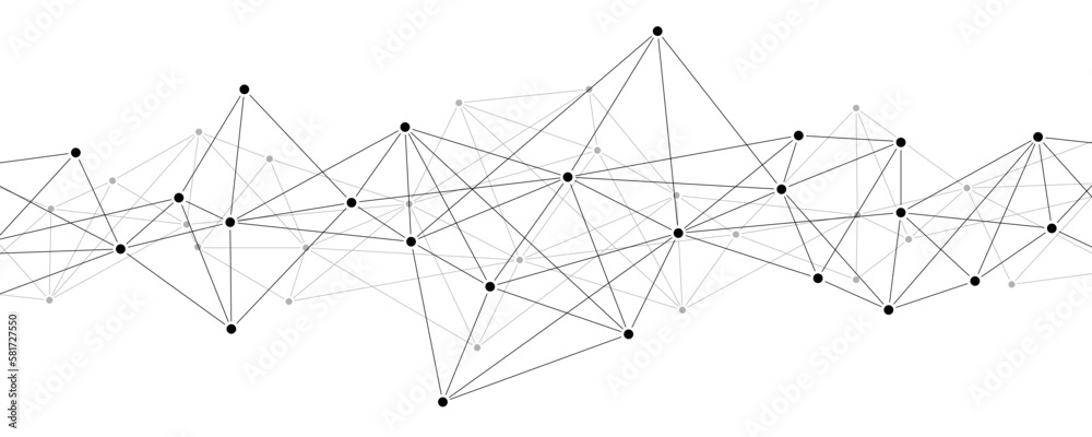 Polygon structure network technology connect lines and dots background template.