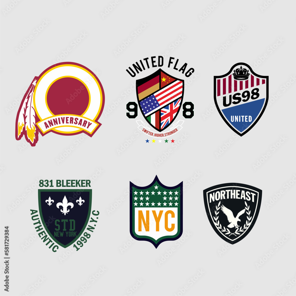 set of badges with flag set of badges with flag