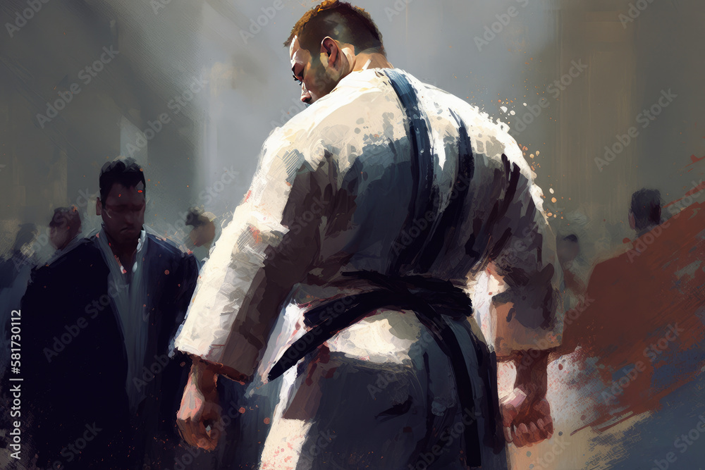 Fototapeta premium Dynamic Judo Action Painting