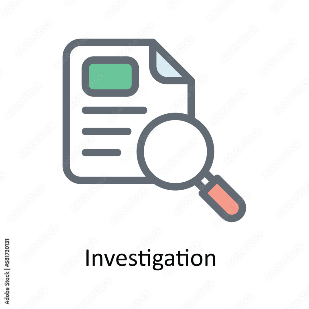 Investigation Vector Fill outline Icons. Simple stock illustration stock Investigation Vector Fill outline Icons. Simple stock illustration stock
