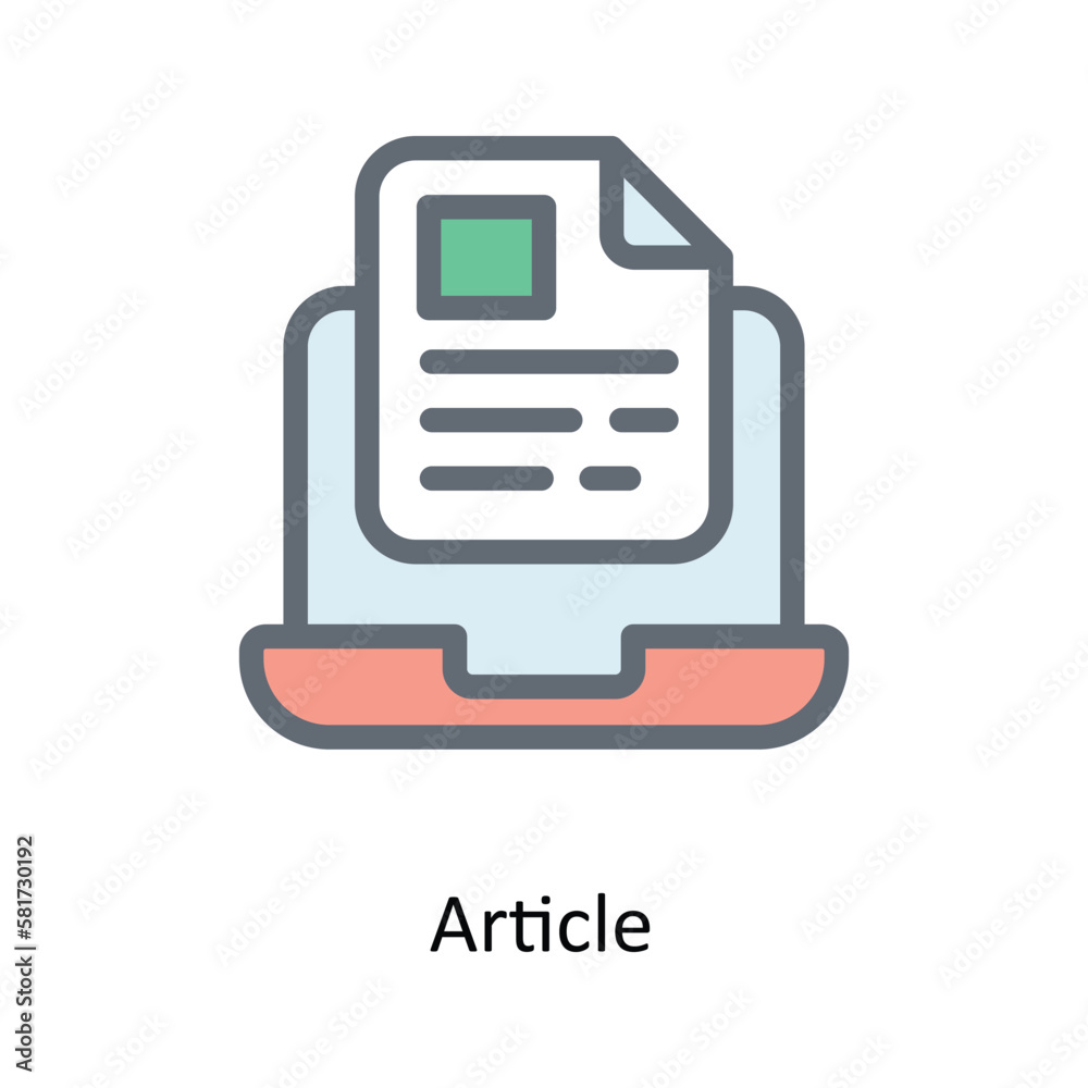 Article Vector Fill outline Icons. Simple stock illustration stock