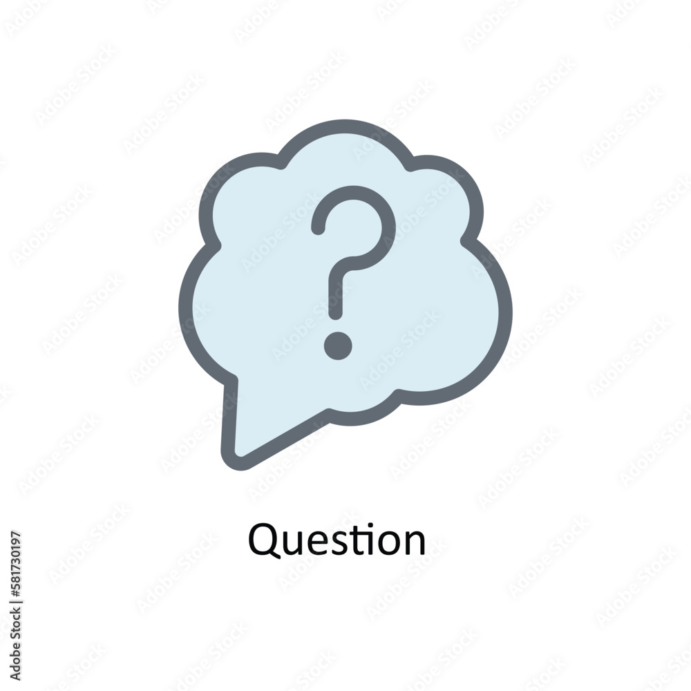 Question  Vector Fill outline Icons. Simple stock illustration stock