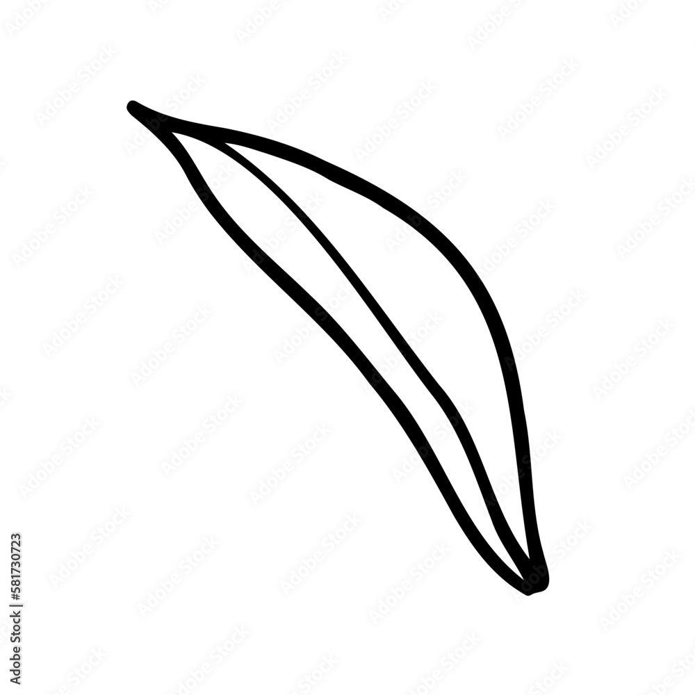 Line art clipart with leaf, vector illustration Line art clipart with leaf, vector illustration