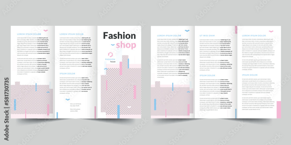 Fashion House trifold brochure template. A clean, modern, and high-quality design tri fold brochure vector design. Editable and customize template brochure Fashion House trifold brochure template. A clean, modern, and high-quality design tri fold brochure vector design. Editable and customize template brochure