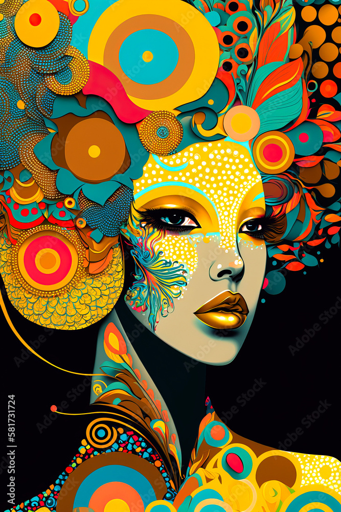 Art-Deco-Modell, Frauenkopf, ki generated Art-Deco-Modell, Frauenkopf, ki generated