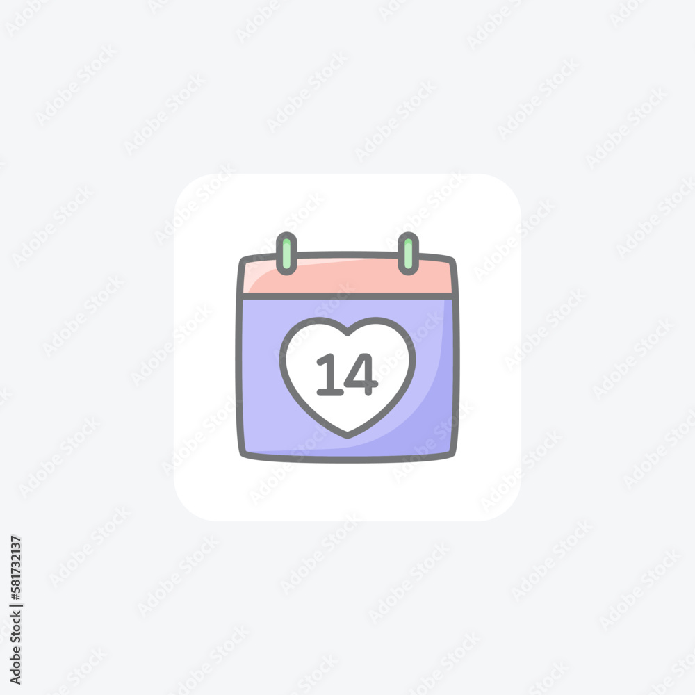 Calendar, Love, fully editable vector line icon
Calendar, Love, fully editable vector line icon