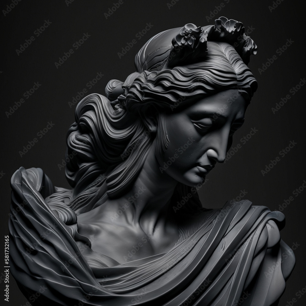 Realistic matte statue of ancient woman greek, generative AI Realistic matte statue of ancient woman greek, generative AI