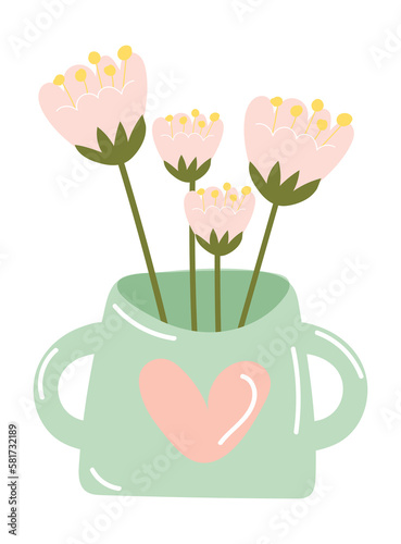 Spring flower in mug