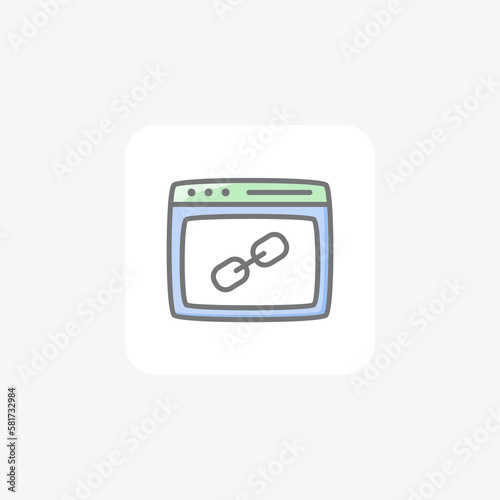 Broken, chain fully editable vector fill icon

