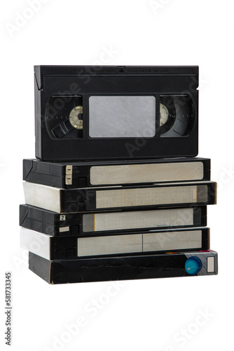 Canvas Print Pile of VHS video cassettes