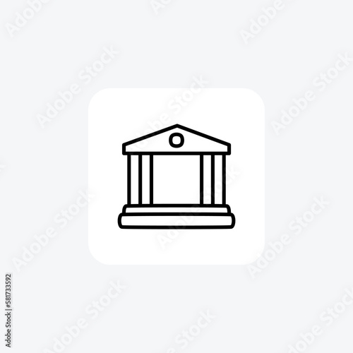 Bank building fully editable vector fill icon

