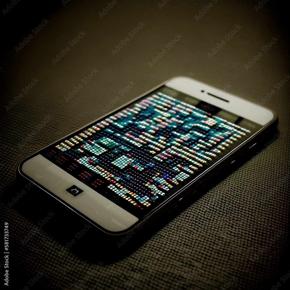 Mobile phone illustration. Generative AI technology. Mobile phone illustration. Generative AI technology.
