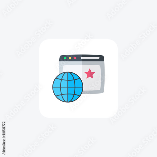 Globe, hosting fully editable vector fill icon