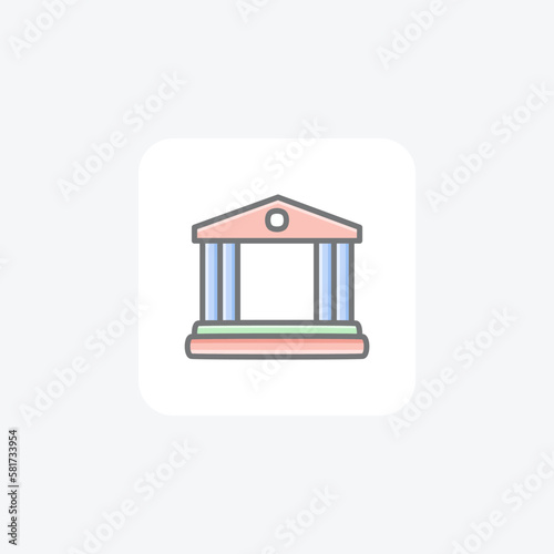 Bank building fully editable vector fill icon

