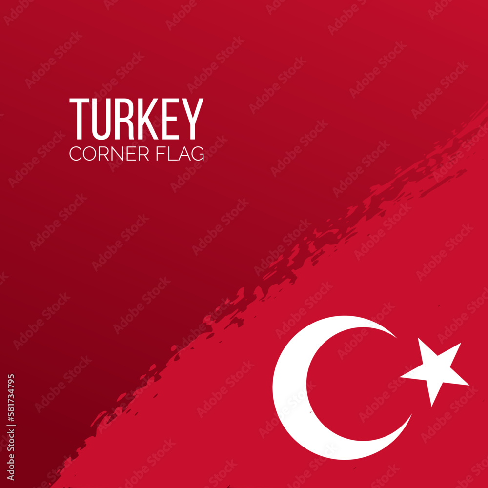 Obraz premium turkey flag abstract brush stroke shape background illustration with space or place for text for national event or independence day