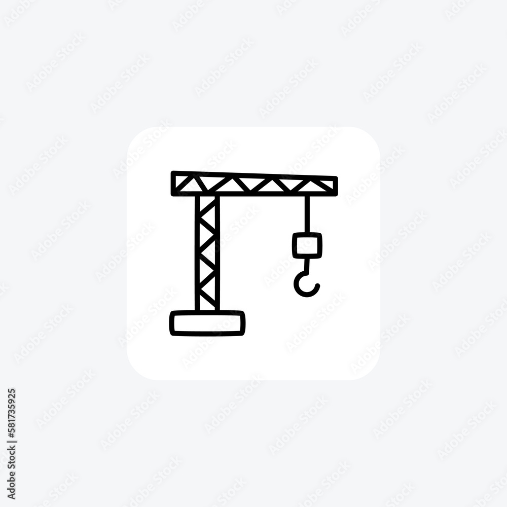 Construction, crane fully editable vector fill icon

