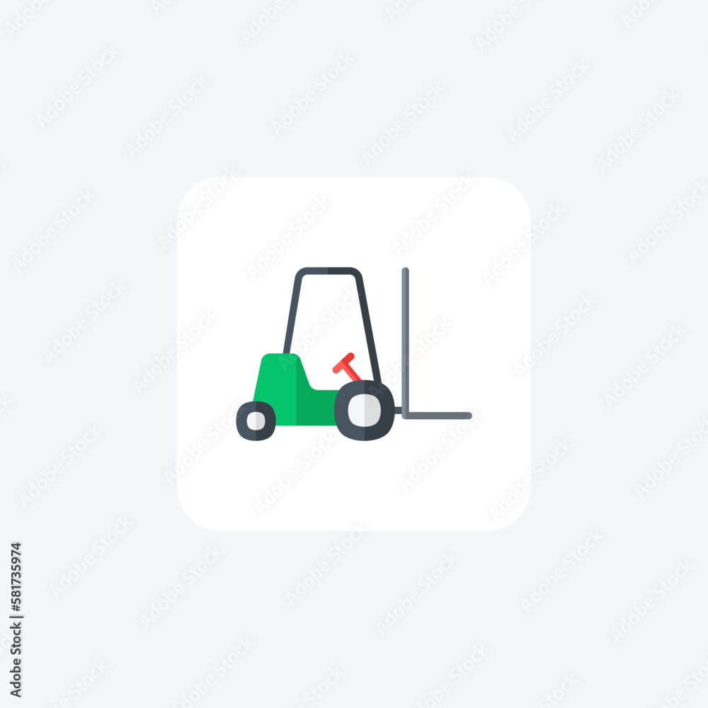 Construction, excavator fully editable vector fill icon

