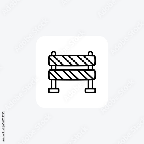 Road blocker fully editable vector fill icon

