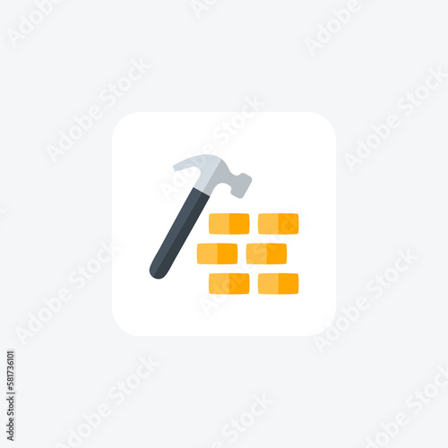 Bricks, building fully editable vector fill icon

 photo