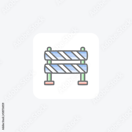 Road blocker fully editable vector fill icon


