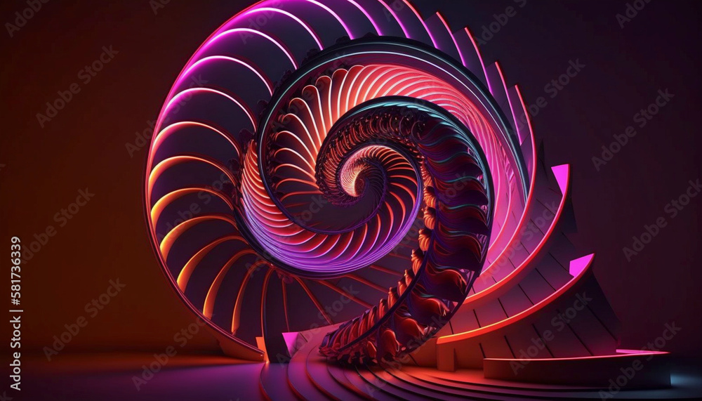 3d render, abstract geometric background, neon spiral line glowing in the dark. Simple helix. Minimalist wallpaper Ai generative 3d render, abstract geometric background, neon spiral line glowing in the dark. Simple helix. Minimalist wallpaper Ai generative
