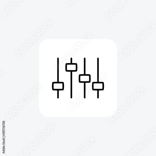 Control, equalizer, fully editable vector flat icon