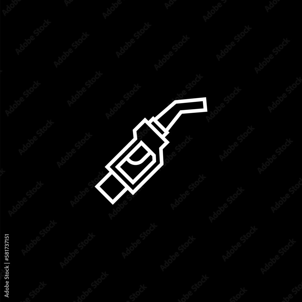 Line Gasoline pump nozzle icon isolated on black background Line Gasoline pump nozzle icon isolated on black background