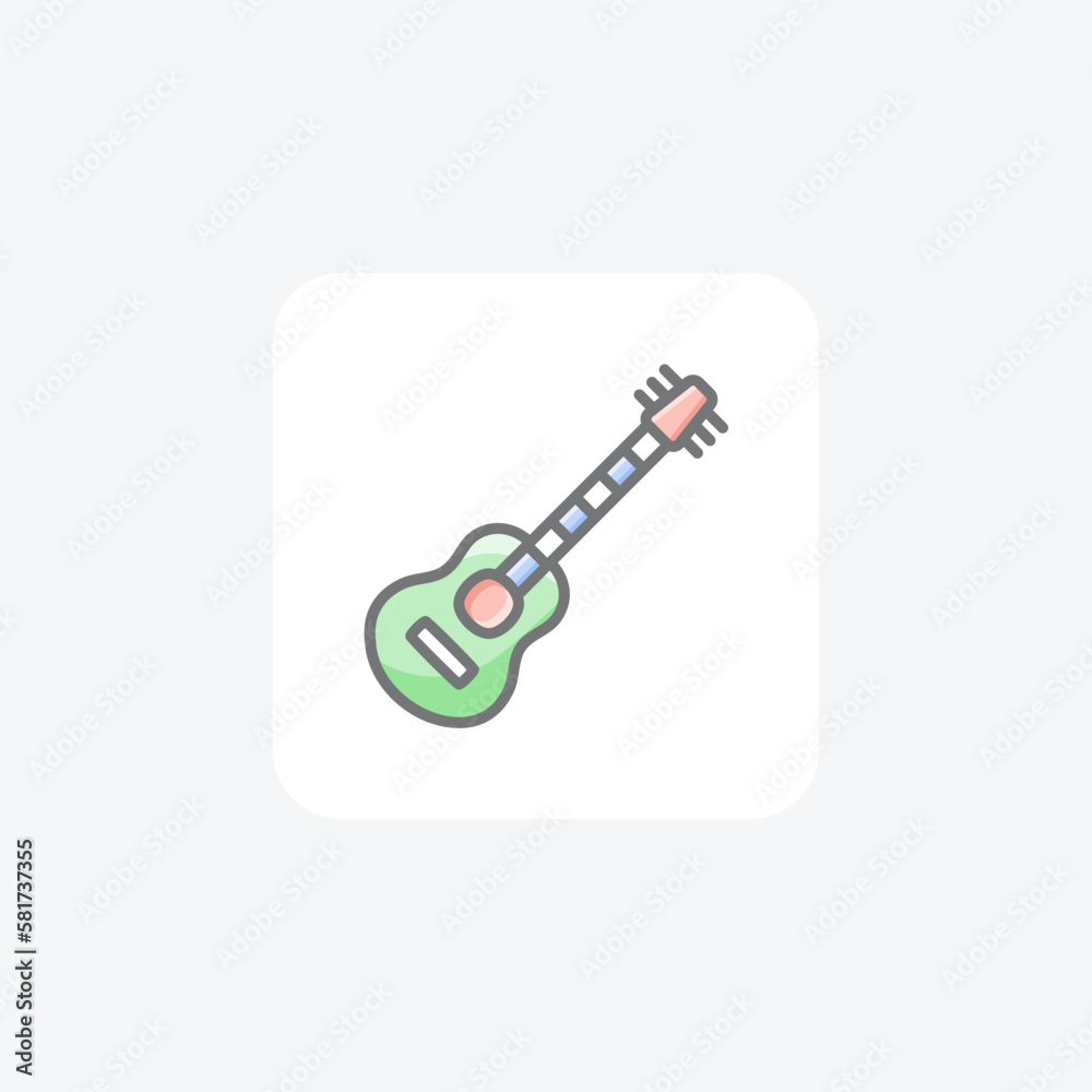Guitar instrument fully editable vector icon
Guitar instrument fully editable vector icon