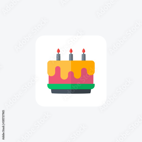 Cake, dessert fully editable vector icon

