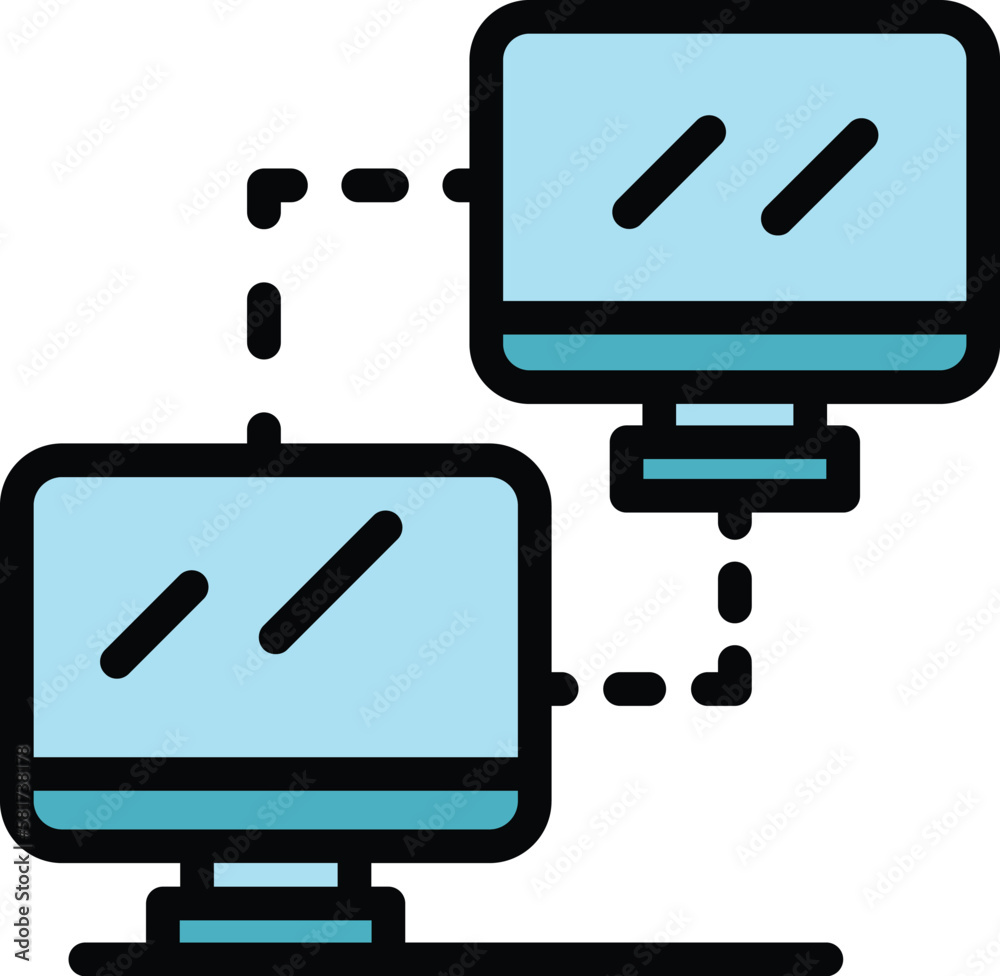 Computers backup icon. Outline Computers backup vector icon for web design isolated on white background color flat Computers backup icon. Outline Computers backup vector icon for web design isolated on white background color flat
