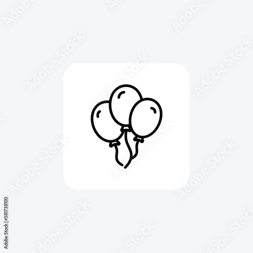 Balloons, birthday, function fully editable vector icon