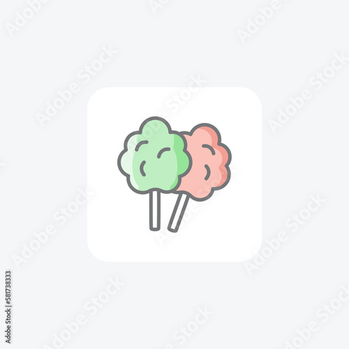 Candy, cotton candy fully editable vector icon

