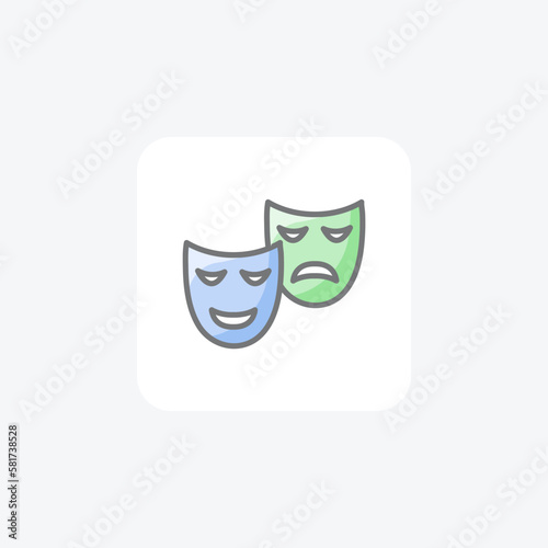 Comedy mask show fully editable vector icon

